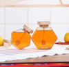 High Quality Hexagon Glass Honey Jars with Bamboo Lids