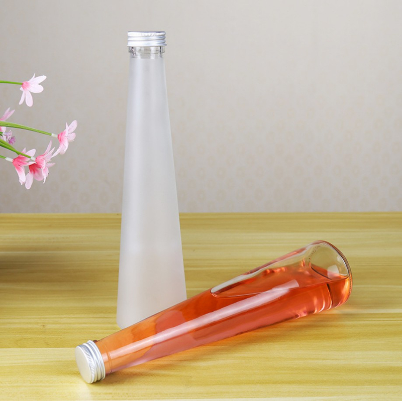 300ml Beverage Glass Bottles Drinking Juice Milk Bottle with Lids