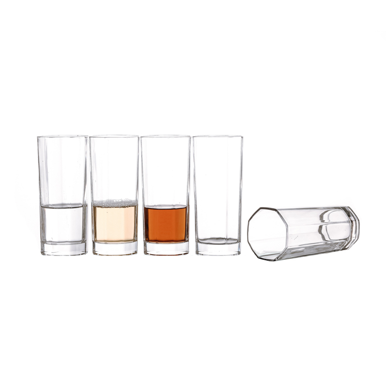 Six-sided Flint Glass Beverage Cups Milk Juice Cups For Party 