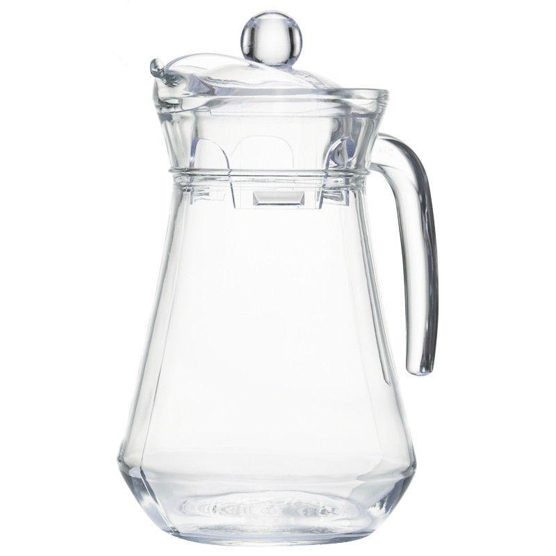 Clear Blue Glass Water Pitcher Drinking Kettles 1300ml Home Kitchen Use