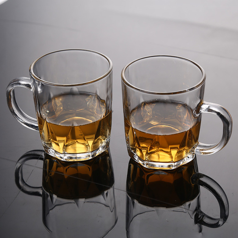 Hot Sale 8oz Clear Heat Resistant Glass Coffee Tea Mugs with Handle 
