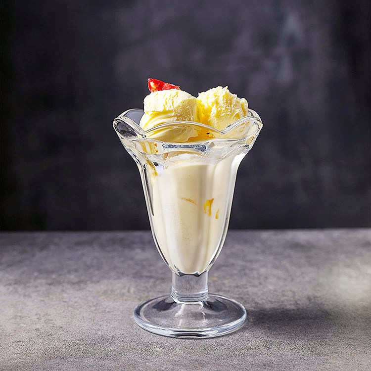 Nordic 6oz Glass Mugs For Ice Cream Juice Milk Restaurant Use