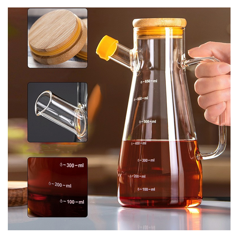 900ml Edible Oil Packaging Borosilicate Glass Oil Pot