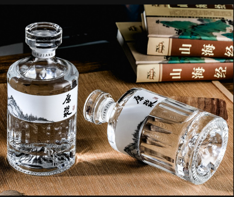 Glass Crystal 500ml Wine Bottles with Lid 