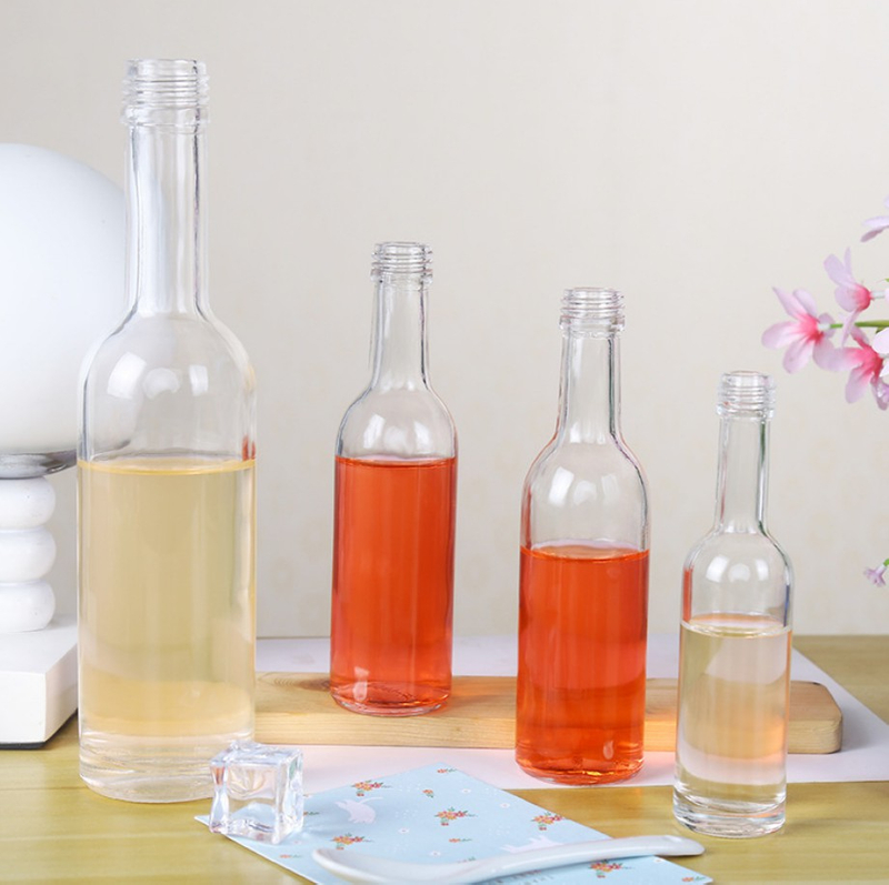 Transparent 100ml Portable Liquor Bottle Glass with Neck 