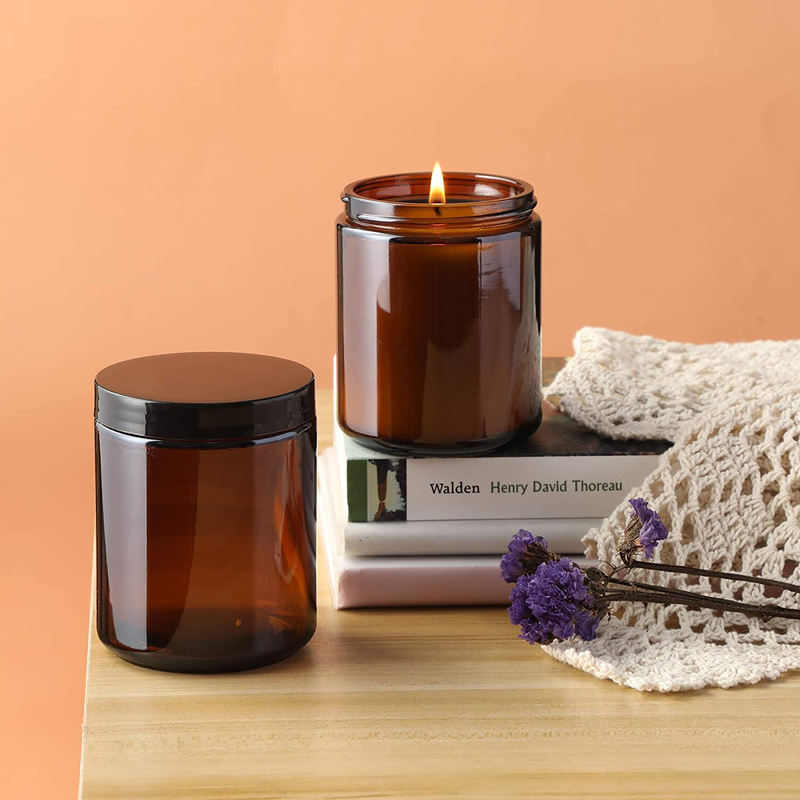 Home Decoration Handmade Scented Candles in Amder Candle Jar