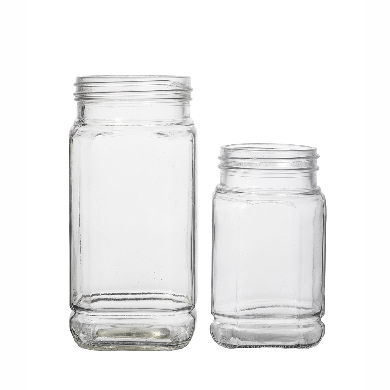350ml 670ml Square Glass Honey Jars with Plastic Lid