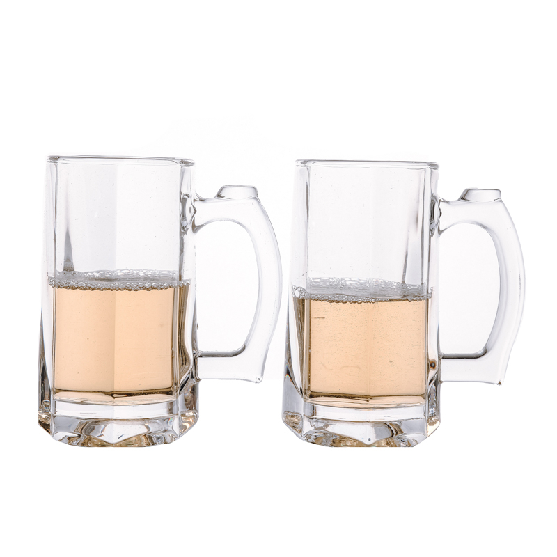 Thick Wall High Quality 380ml Crystal Luxury Wine Glass Beer Cup with Handle