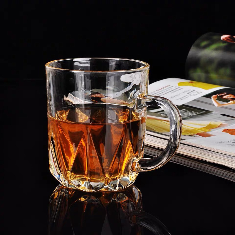 Hot Sale 8oz Clear Heat Resistant Glass Coffee Tea Mugs with Handle 