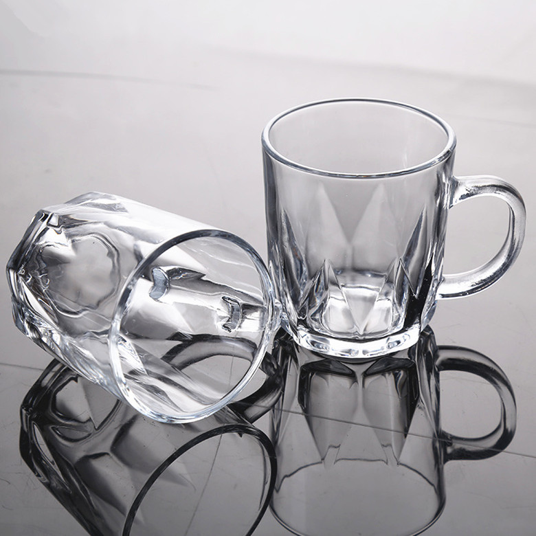 Hot Sale 8oz Clear Heat Resistant Glass Coffee Tea Mugs with Handle 
