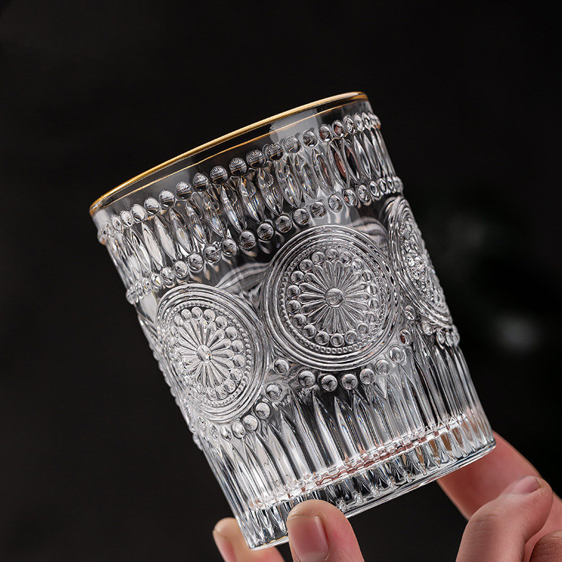 260ml 380ml Nordic Coffee Milk Glass with Patterns Hot Sale 