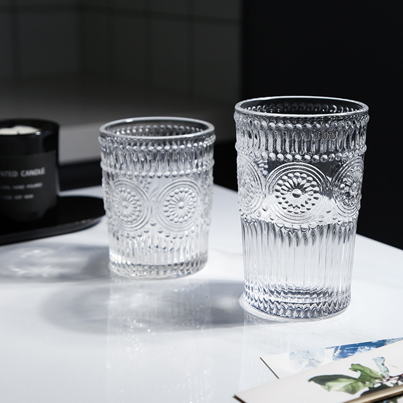 260ml 380ml Nordic Coffee Milk Glass with Patterns Hot Sale 