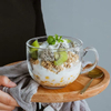 450ml Round Glass Milk Mugs Milk Cups Hot Sale For Breakfast