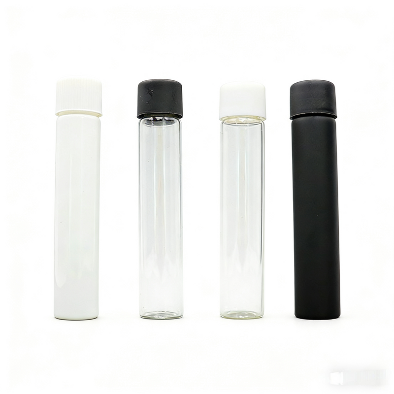 KDG transparent glass tube empty child resistant glass jar