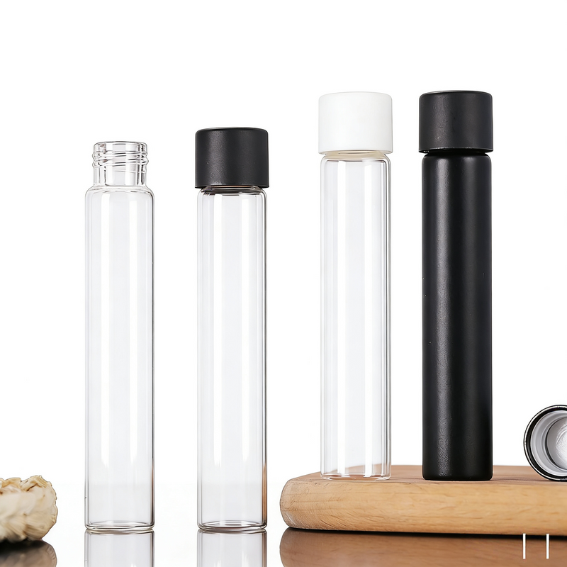 KDG transparent glass tube empty child resistant glass jar